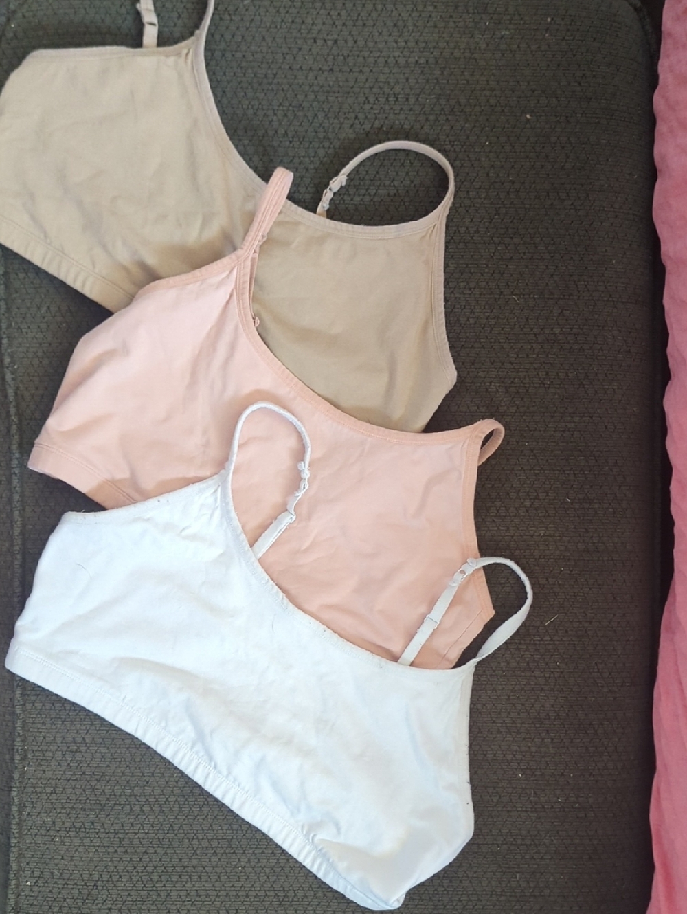 Pact 3-Pack Seamless Bralette Set in White, Blush & Nude